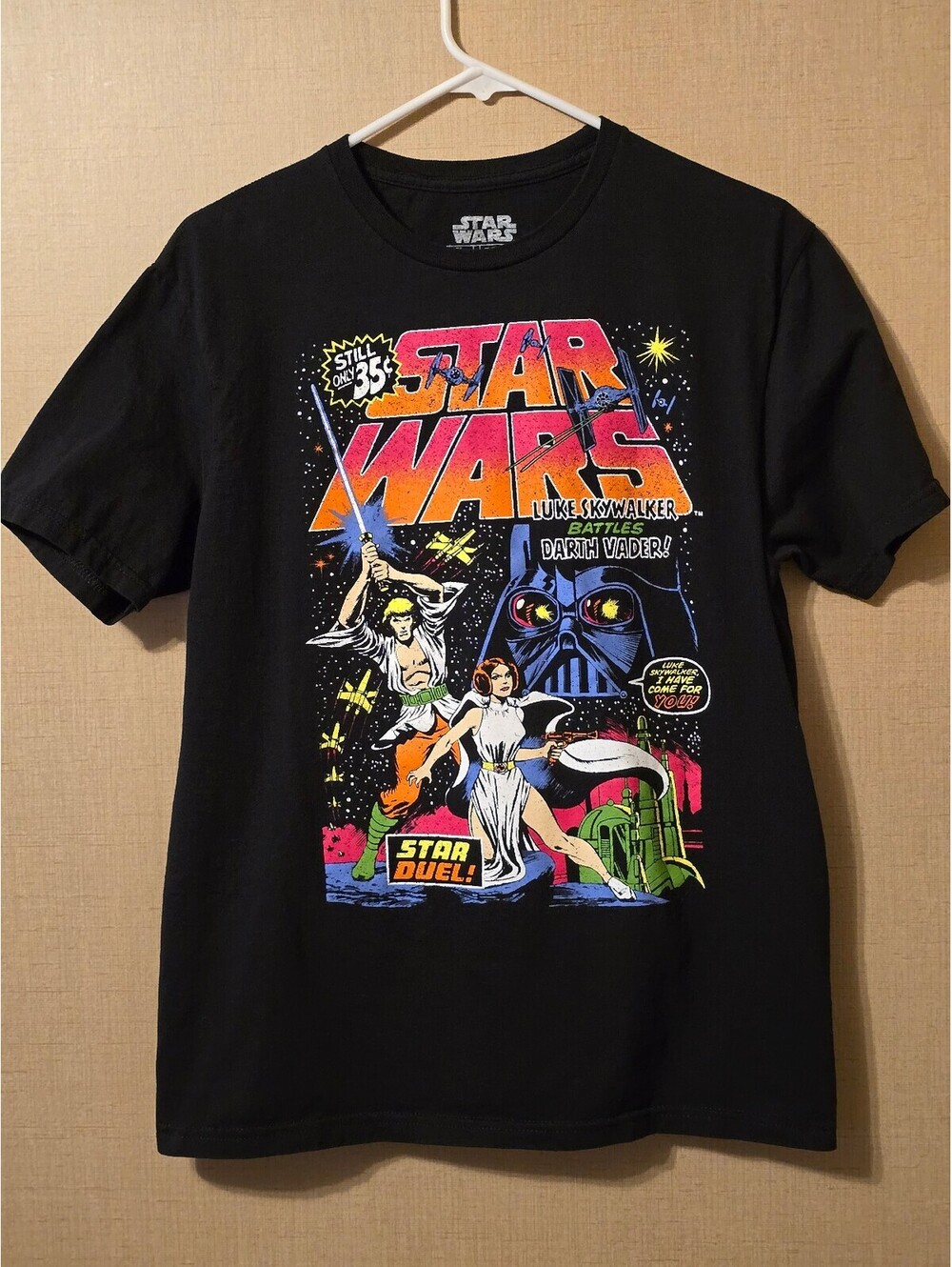 Retro Star Wars "Star Duel" Comic Cover Graphic T-Shirt - Size Medium (38/40)